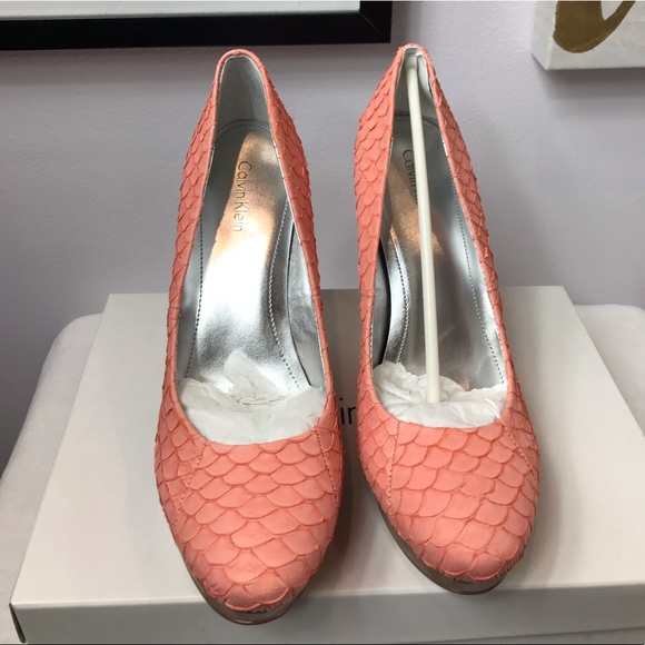Calvin Klein- KENDALL Fish Skin Heels - Picture 4 of 7